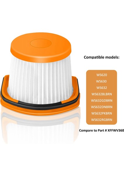 WS620 WS630 WS632 Elektrikli Süpürge Aksesuarları Elektrikli Süpürge Filtreleri Için Uyumlu Yedek Parçalar Hepa Filtre (Yurt Dışından) fiyatları