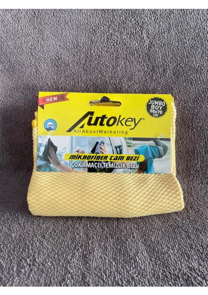 Autokey Mikrofiber Cam Bezi 50X70 cm (Sarı) 1 Adet