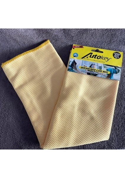 Autokey Mikrofiber Cam Bezi 50X70 cm (Sarı) 1 Adet