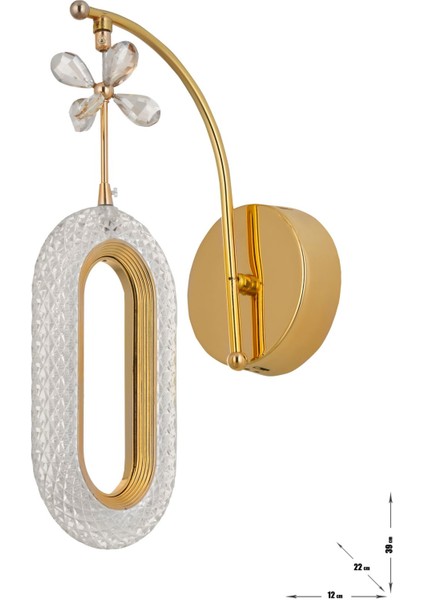 Sessi Power Ledli Modern Lüks Duvar Aplik, 3 Renk: Sarı-Beyaz-Gün Işığı - Gold fiyatları