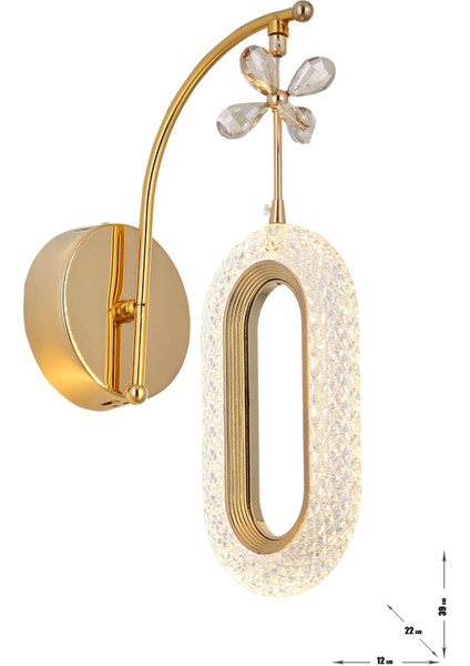 Sessi Power Ledli Modern Lüks Duvar Aplik, 3 Renk: Sarı-Beyaz-Gün Işığı - Gold modelleri