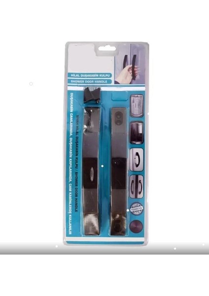 10-6 mm Cam Duşakabin Kolu Hilal Duşakabin Kolu Siyah Ay Duşakabin Cam Kapı ve Kabin Kolu