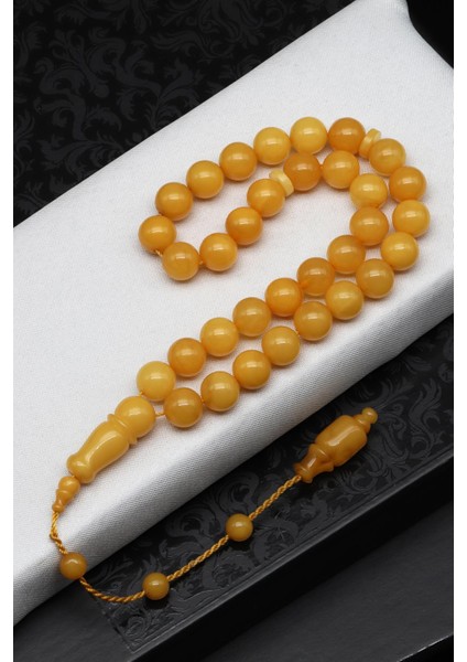 Damla Kehribar Küre Kesim Tesbih Litvanya Sertifikalı