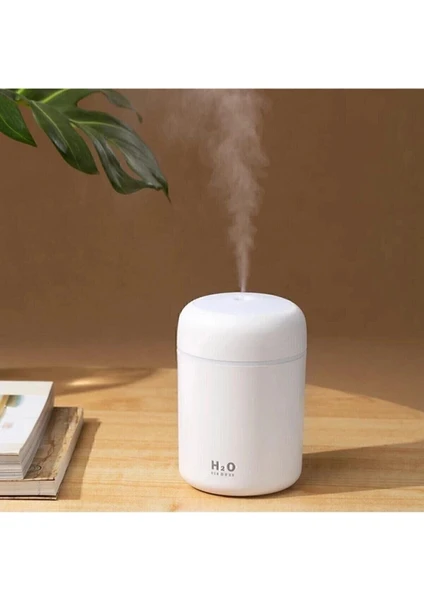 H2O Humidifier 300 ml Ulrasonik Hava Nemlendirici Buhar Makinesi ve Aroma Difüzörü H2O