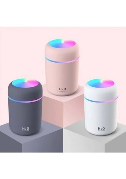 H2O Humidifier 300 ml Ulrasonik Hava Nemlendirici Buhar Makinesi ve Aroma Difüzörü H2O