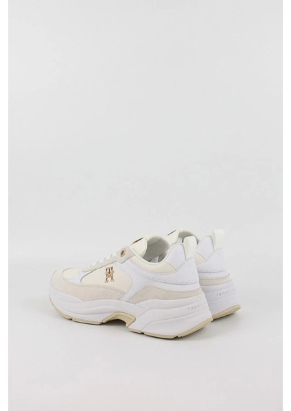 Kadın Beyaz Monogram Logolu Sneaker