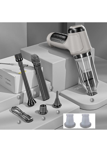 3-In-1 Araba Elektrikli Süpürge Otomatik Robot Kablosuz Güçlü Temizleme Makinesi Araba Aksesuarları Ev Aletleri Güçlü Beyaz-Gri (Yurt Dışından) indirimleri