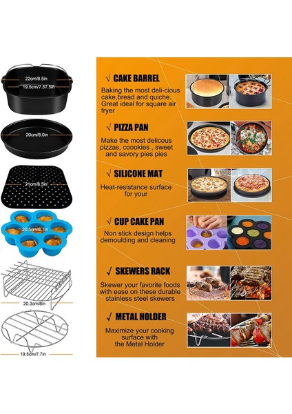 Gowise Nınja Cozyna Airfryer Most 3.7qt ve Daha Büyük Fırın Için 1 Takım, Kek Fıçısı, Pizza Tavası ile (Yurt Dışından)