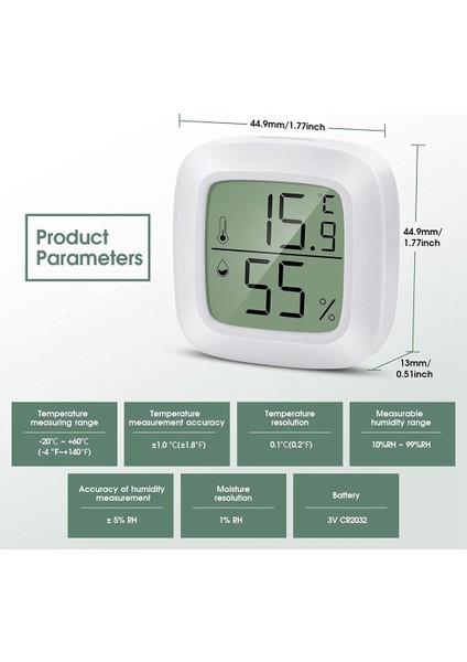 Mini LCD Dijital Termometre Higrometre 3'lü Paket Nem Ölçer Termometre Kapalı Bebek Odası, Kıdemli Odası Için Uygun (Yurt Dışından) modelleri