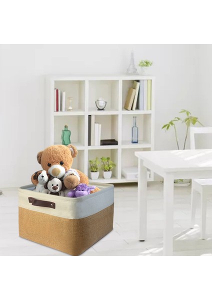 Katlanabilir Kumaş Saklama Kutusu Seti Pamuk Keten Saklama Sepeti Dolap Organizatör Kutusu Kolları ile (Yurt Dışından) modelleri