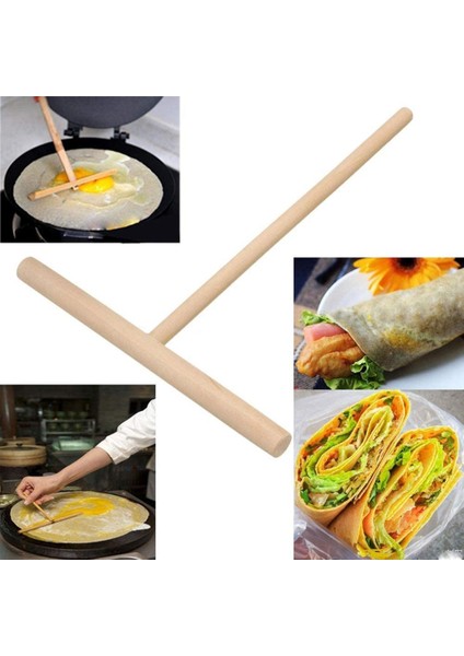 4 Adet T Şekli Krep Makinesi Gözleme Hamuru Ahşap Serpme Sopa, Ahşap Krep Araçları, Krep Yapmak Için Krep Serpme Makineleri (Yurt Dışından)