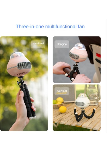 Taşınabilir Bladeless Bebek Arabası Fanı USB Şarj Edilebilir El Dış Mekan Klima Dilsiz Katlanır Masaüstü Hava Soğutucu-A (Yurt Dışından)