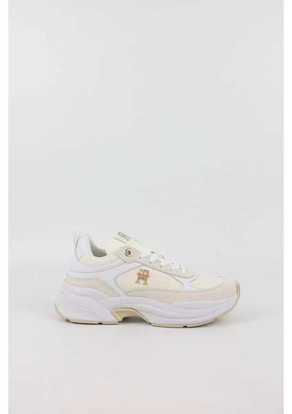 Kadın Beyaz Monogram Logolu Sneaker
