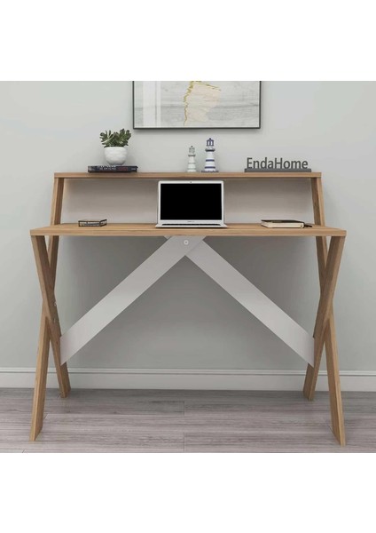 Home Enda x Ayaklı Raflı Ders Çalışma Masası 50 x 90 cm Atlantik Çam modelleri