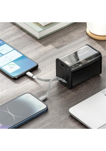 22.5W Type-C Iphone Uyumlu Çift Kablolu Usb-C 20000 Mah Taşınabilir Şarj Aleti Powerbank PB307