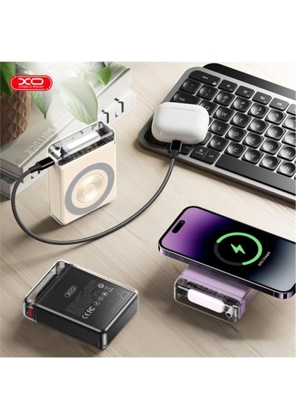 22.5W Pd Fast Type-C Usb-C USB Wireless Kablosuz 10000 Mah Taşınabilir Şarj Aleti Powerbank PR226