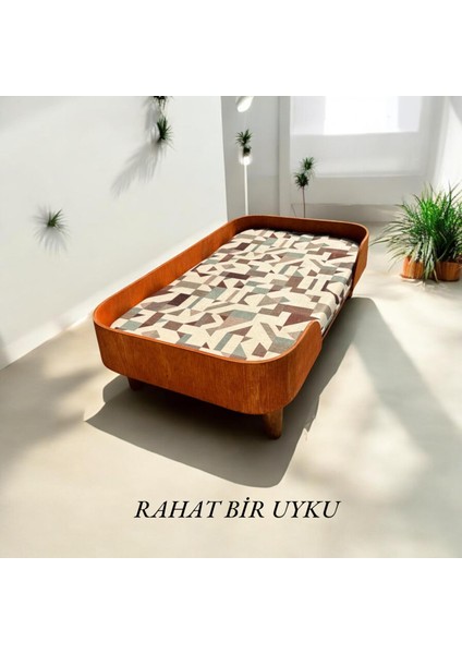ED PET DİZAYN Barcelona 40*70 Kedi Köpek Yatağı Ceviz. Şık Tasarım Rahat Minderi ile Beraber