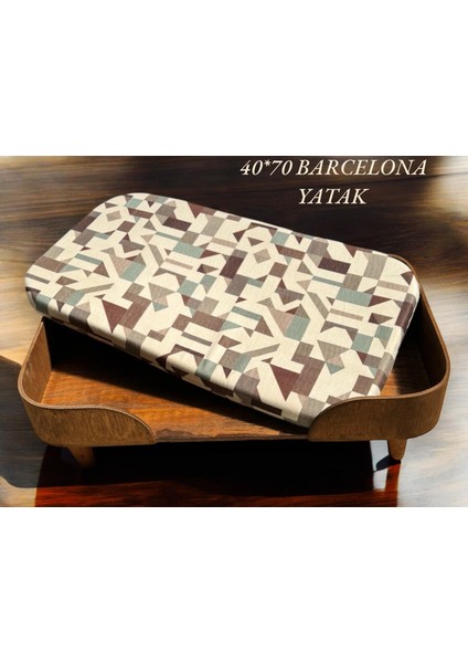 ED PET DİZAYN Barcelona 40*70 Kedi Köpek Yatağı Ceviz. Şık Tasarım Rahat Minderi ile Beraber modelleri