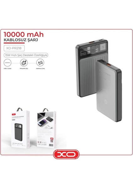 22.5W Pd Hızlı USB Type-C Wireless Kablosuz Taşınabilir 10000 Mah Şarj Aleti Powerbank PR218