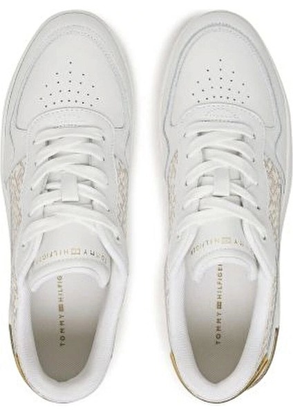 Kadın Beyaz Monogram Logolu Court Sneaker fiyatları