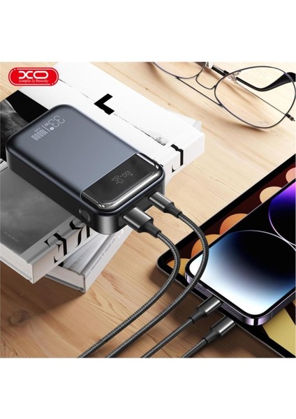 33W Quick Pd Fast Hızlı Usb-C Type-C 3 Çıkışlı 10000 Mah Taşınabilir Şarj Aleti Powerbank PR232