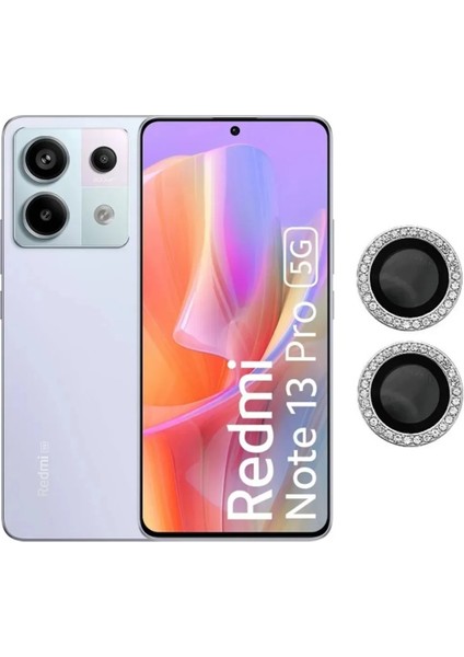 Xiaomi Redmi Note 13 / Note 13 Pro - 5g Uyumlu Kristal Taşlı Kamera Lens Koruyucu