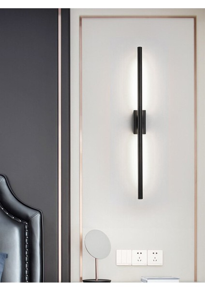 Dekoratif Çubuk LED Aplik Dikdörtgen Rozanslı Beyaz Işık 70CM