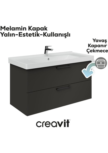 D20 80 cm Iki Çekmeceli Lavabo Dolabı Melamin Kapak