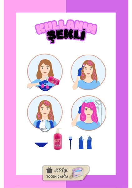 Mavi Renkli Saç Boyası 250 Ml X2 Adet Su Bazlı Blue Hair Dye fırsatları