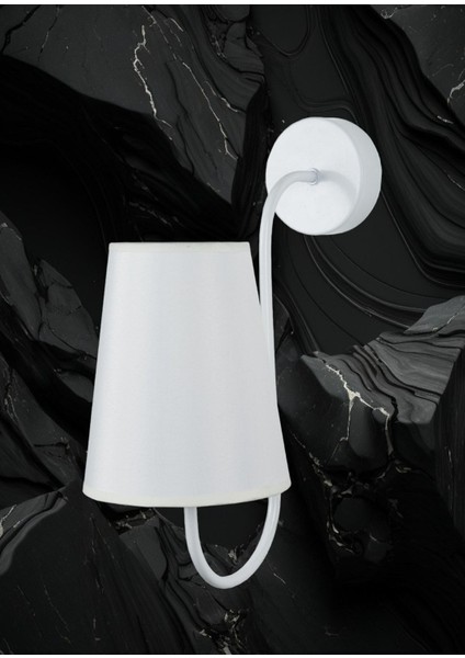 Pilli Beyaz Şapkalı Kıvrak Ledli Duvar Apliği-Tak Çalıştır fiyatları