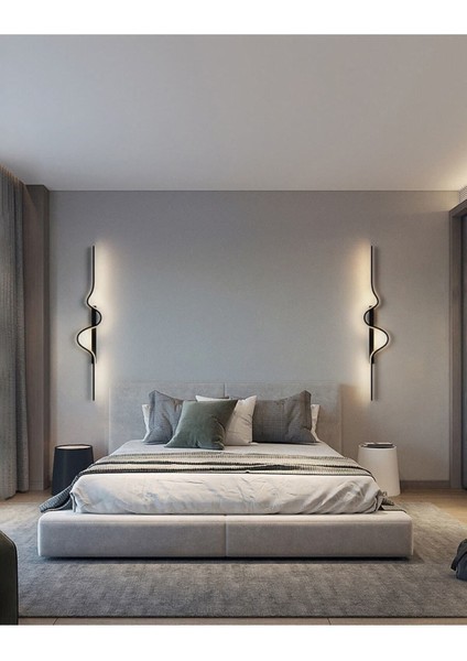 Worm / Aplik / 120X24 cm / Antrasit Gövde / 3 Renk Işık / fiyatları