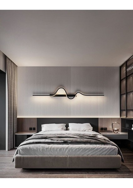 Worm / Aplik / 120X24 cm / Antrasit Gövde / 3 Renk Işık / modelleri