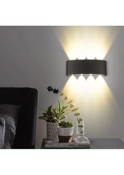 Çift Yönlü Duvar Apliği Heroled Dekoratif Duvar Lambası Tepegöz 8'li Duvar Aplik Gün Işığı LED Apli