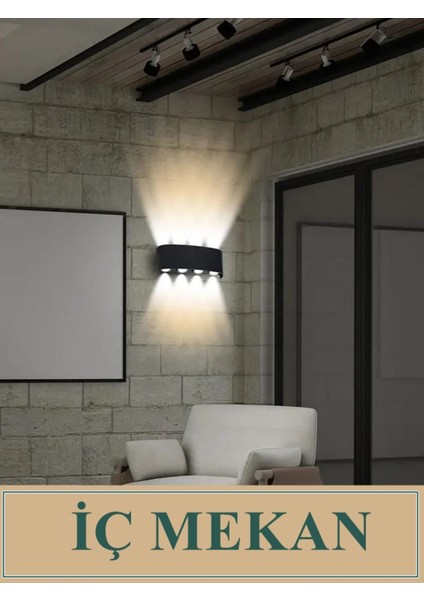 Çift Yönlü Duvar Apliği Heroled Dekoratif Duvar Lambası Tepegöz 8'li Duvar Aplik Gün Işığı LED Apli fırsatları