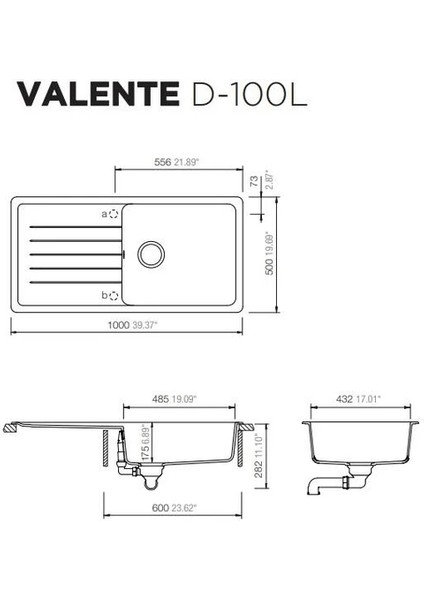 Evye Valente D-100L Beyaz Granit