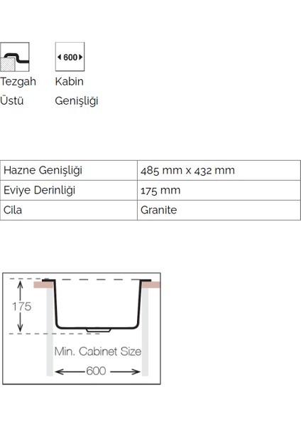 Evye Valente D-100L Beyaz Granit