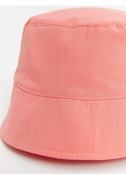 Düz Pamuklu Kız Bebek Bucket Şapka