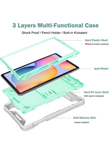 Samsung Galaxy Tab S6 Lite Için Silikon + Pc Kılıfı (Yurt Dışından)