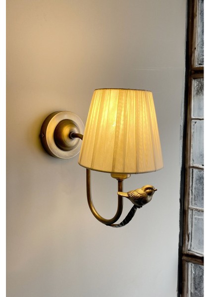 Basic Avangard Model Kuşlu Antik Eskitme Kaplamalı Duvar Aplik