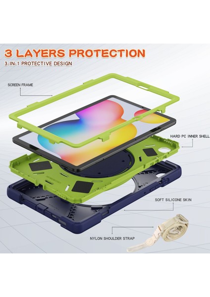 Samsung Galaxy Tab S6 P610 Kılıf (Lacivert+Sarı Yeşil) Samsung Galaxy Tab S6 Lite P610 (Yurt Dışından) indirimleri