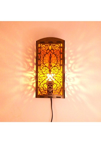 Otantik Desenli Modern Tasarım Doğal Ahşap Mdf Lazer Kesim Rustik Salon Aplik indirimleri