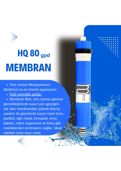 Tüm Kapalı Kasalar ve Ihlas (Silver Plus Platinum ) Su Arıtma 6'lı Filtre Seti, 80 Gpd Membran