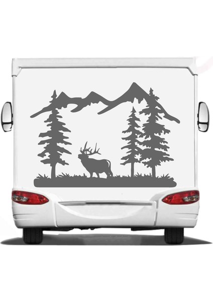 Doğa Kamp Orman Geyik Av 4x4 Offroad Sticker Araba Oto Motosiklet Karavan Etiket 02170