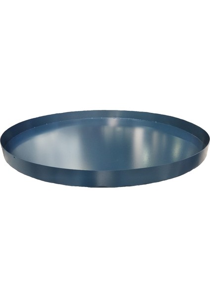 Metal Saksı Altlığı Iç Dış Saksı Altlığı Dekoratif Saksı Altı Çap 58 cm Derinlik 3,5 cm Antrasit Rengi