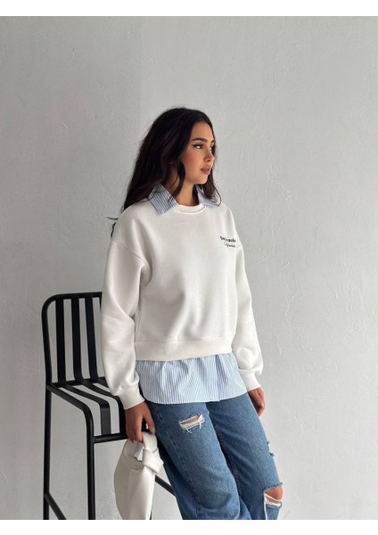 Gömlek Yaka Sweatshirt 3 Iplik Şardonlu