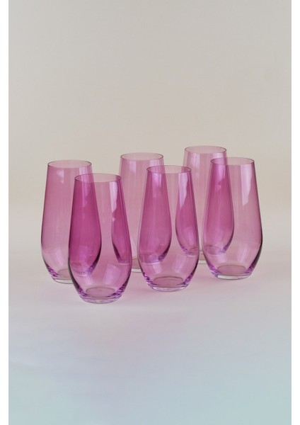 Colombuia Mor 6 Kişilik Meşrubat Bardak Takımı 580 Ml