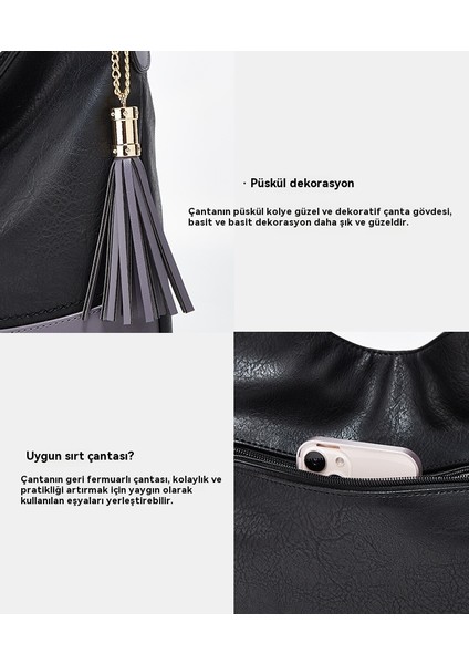 Çok Yönlü Crossbody Çantası Moda Omuz Çantası 3 Parçalı Seti (Yurt Dışından)