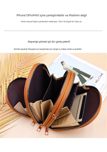 Bayanlar Üç Fermuarlı Tek Omuz Crossbody Çanta (Yurt Dışından)