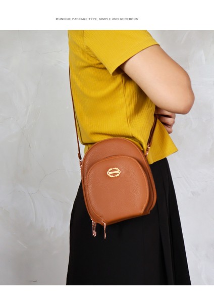 Bayanlar Üç Fermuarlı Tek Omuz Crossbody Çanta (Yurt Dışından)