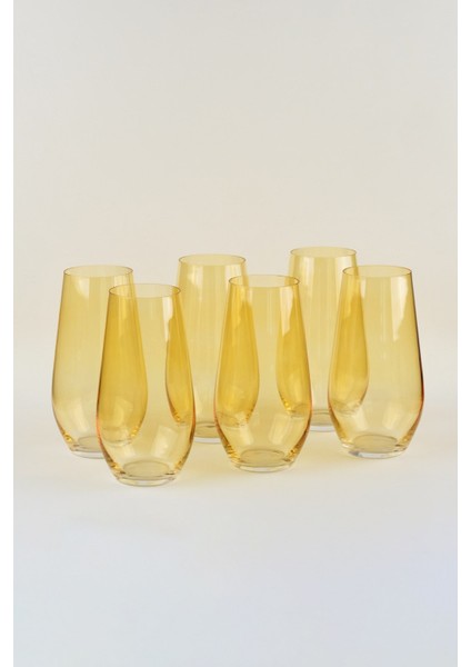 Colombuia Sarı 6 Kişilik Meşrubat Bardak Takımı - 580ML